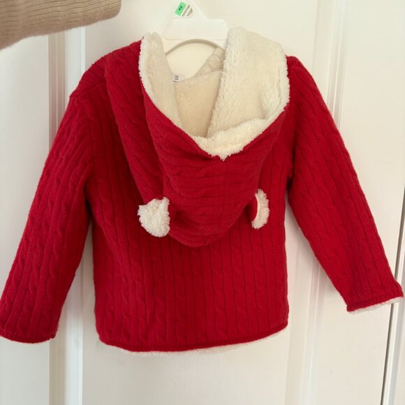 Baby Gap Sherpa-Lined Cable-Knit Bear Cardigan - Picture 2 of 3
